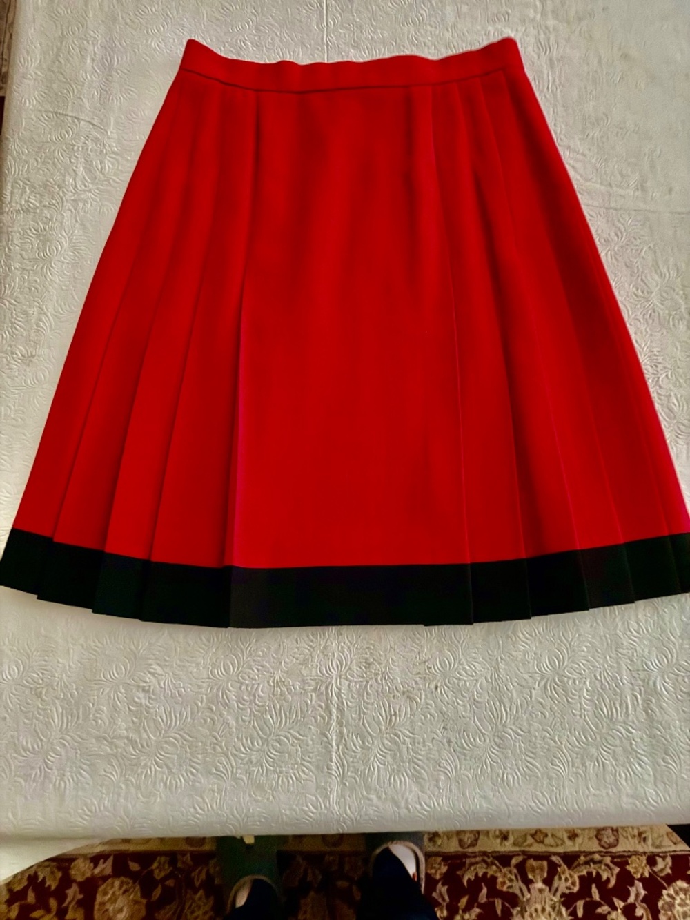 Evan Picone Red Pleated Skirt size 8